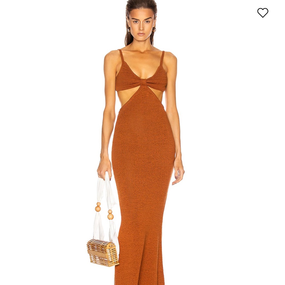 cult gaia Rust Brown Backless Knitted Maxi Dress - Picture 5 of 11